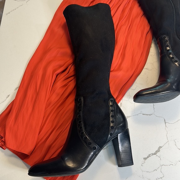 Black Vegan Leather Franco Sarto Boots - Picture 4 of 5